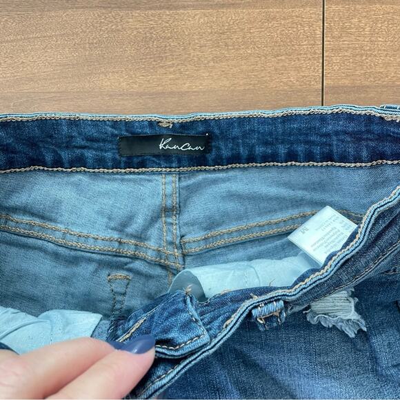 KanCan | Women's Mid Rise Distressed Jean Shorts with Folded Hem KC6111D Denim M - Picture 3 of 9